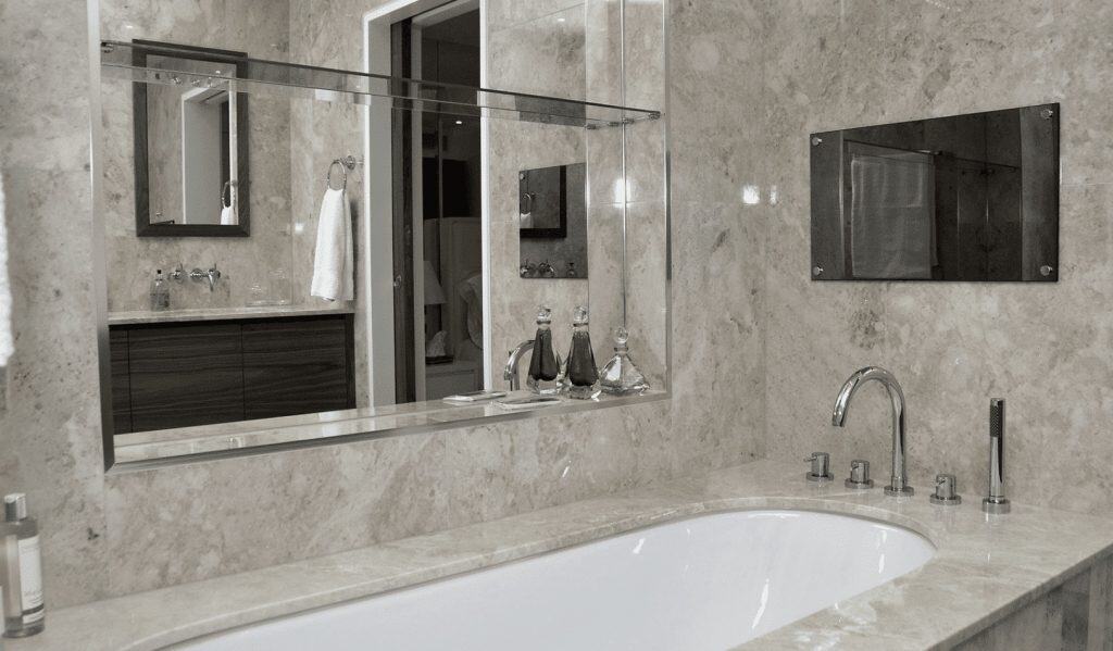 Hyde Park Gate Bath, Highlighting Luxurious Design with Elegant Finishes and Modern Functionality