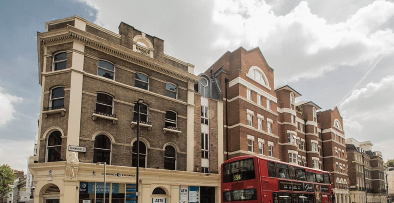 West End Classic brick building with urban architecture