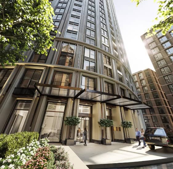 Exterior view of Westmark Tower showcasing modern luxury architecture